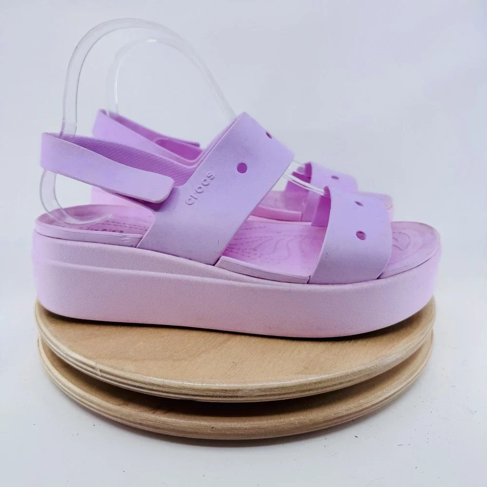 Crocs Brooklyn Platform Sandals Light Pink Women's Size 8 Comfort Casual